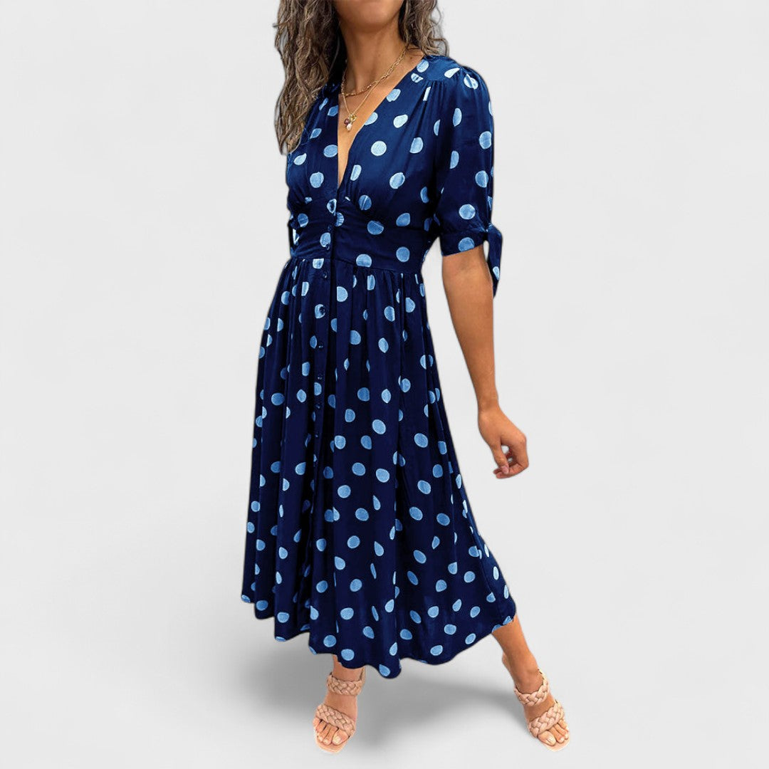 Robe Élégante à Pois Monique