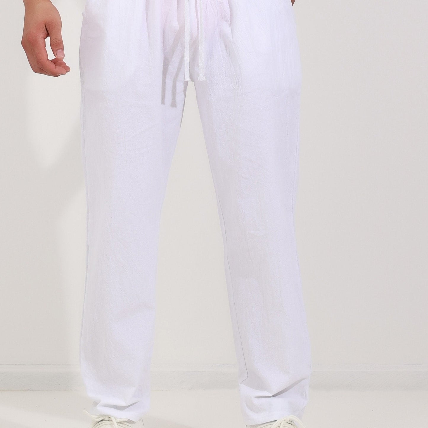 ENRICO | PANTALONE LARGO IN COTONE CON CORDINO