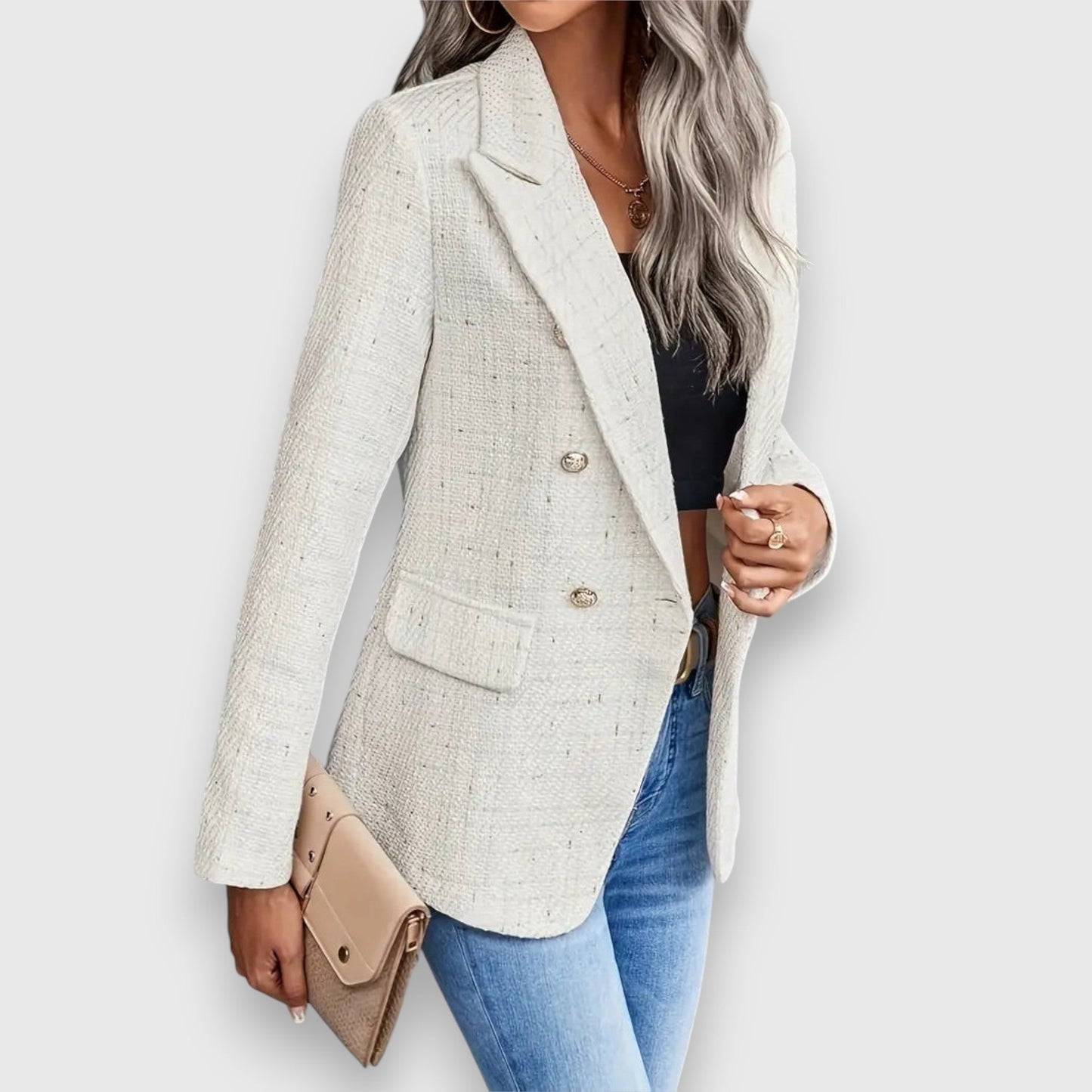 Blazer en Tweed Léger Zarela