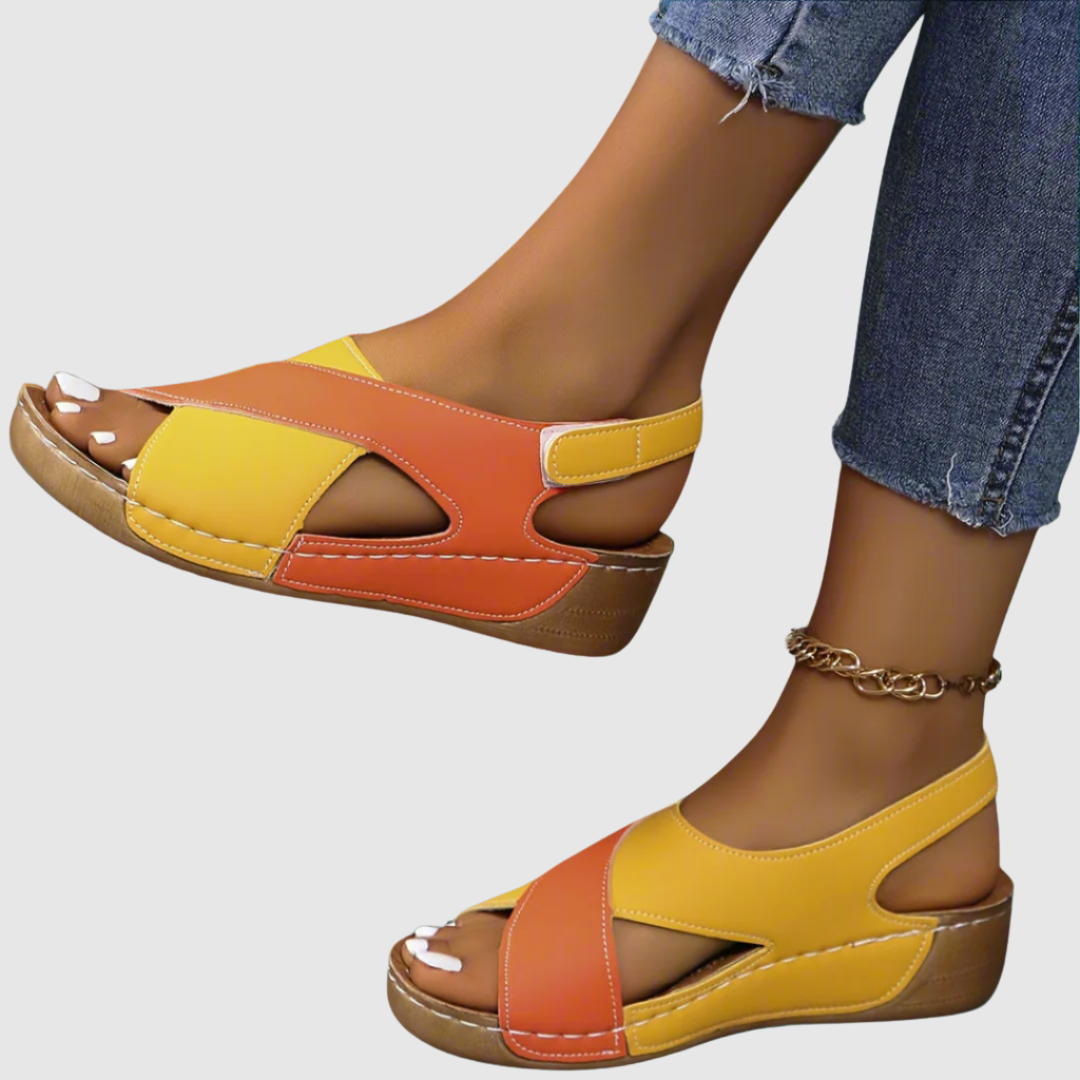 Sandales Bicolores en Cuir Élégantes