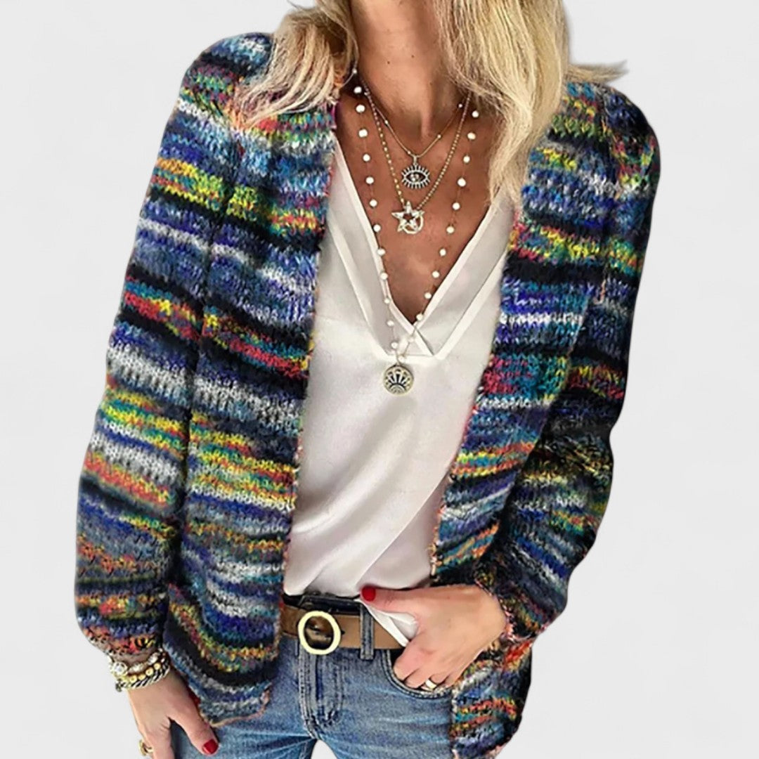 Catherine - Accogliente cardigan multicolore