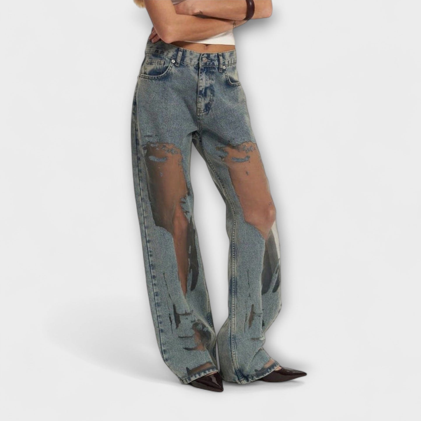 Jeans Trixie en Denim Bleu