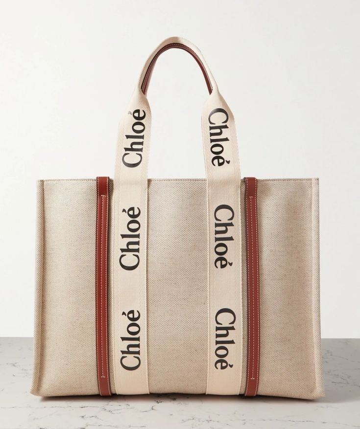 Sac Tote Woody en Toile et Cuir