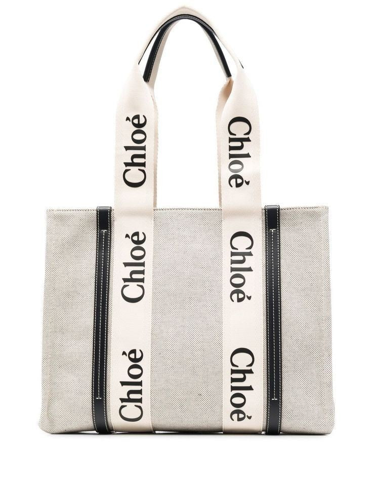 Sac Tote Woody en Toile et Cuir