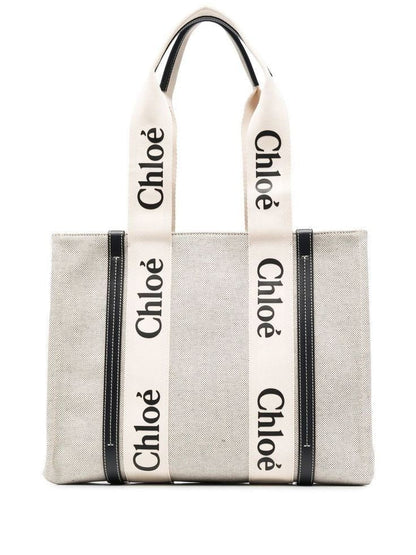 Sac Tote Woody en Toile et Cuir