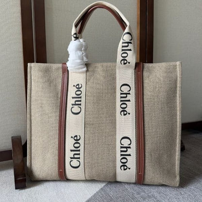 Sac Tote Woody en Toile et Cuir