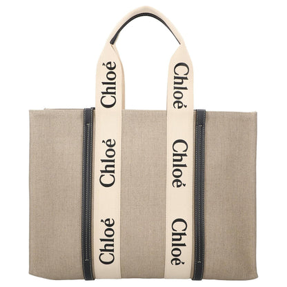Sac Tote Woody en Toile et Cuir