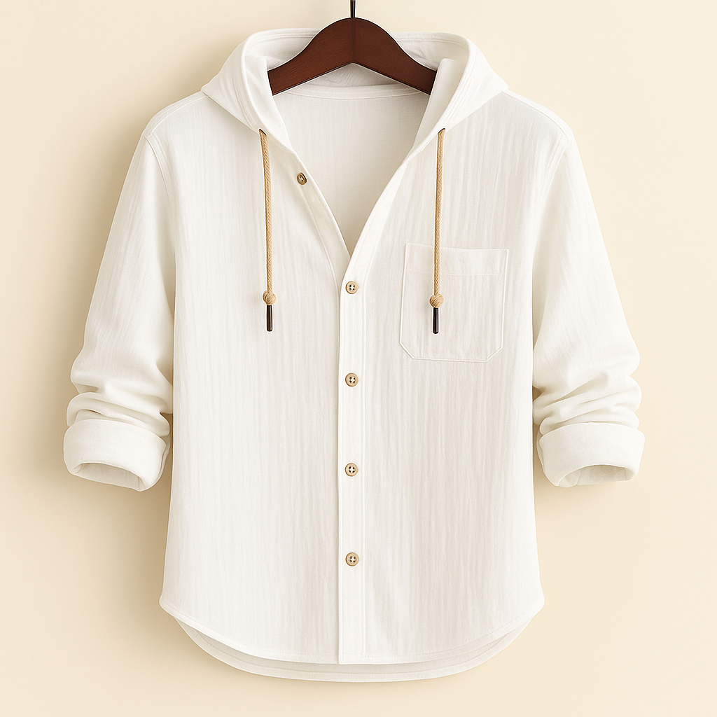CAMICIA LUXURY IN COTONE MORBIDO CON CAPPUCCIO