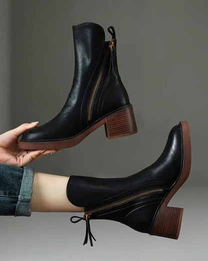 Valorine | Bottines en Cuir Noir