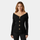 Elegant Off-Shoulder Ribbed Knit Blazer