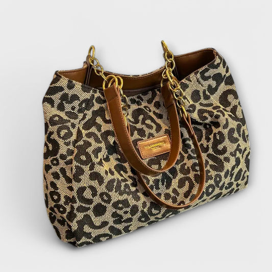 Gianna Boutique - Borsa a tracolla in tela leopardata