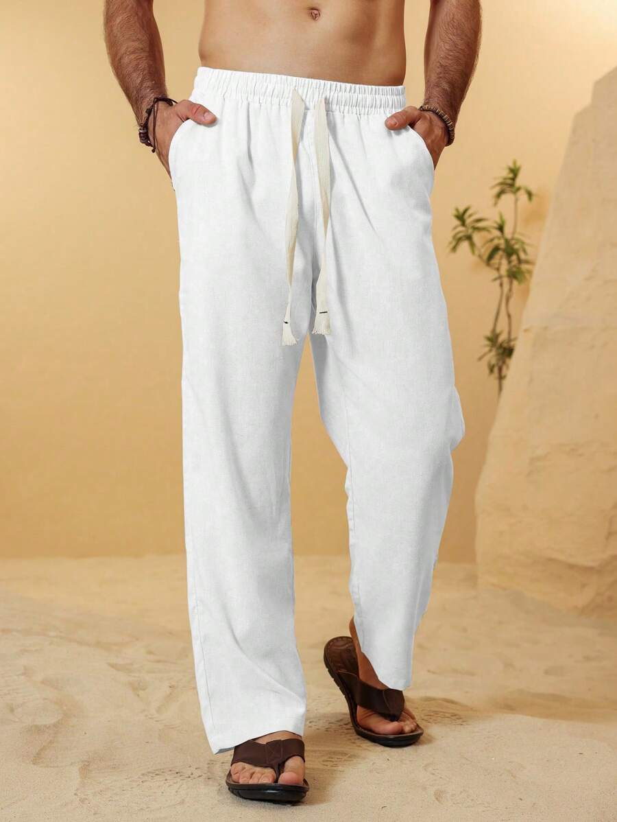 SIMONE  |  PANTALONI CROPPED IN LINO 