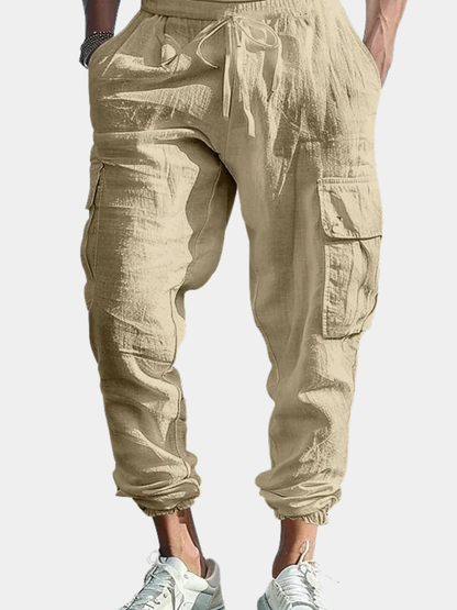LUXSSE | PANTALONI CARGO IN LINO