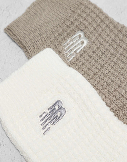 Pack de 2 paires de chaussettes mi-mollet gaufrées NB en crème et beige
