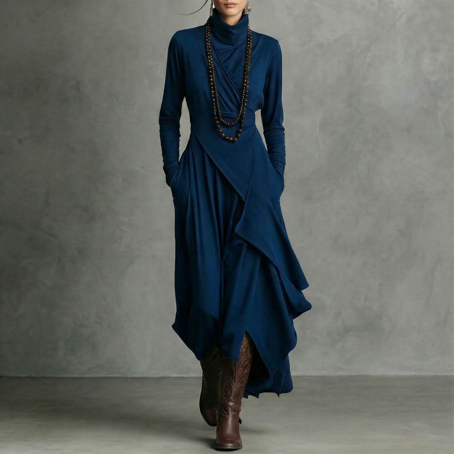 AVELINE™ | Robe longue asymétrique Boho-Elegance