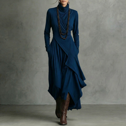 AVELINE™ | Robe longue asymétrique Boho-Elegance