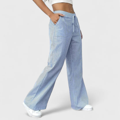 Dominique - Comodi pantaloni larghi con dettagli eleganti