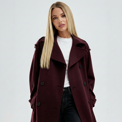 AMALIA™ | Trench-coat bordeaux