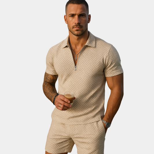 COSTANTINO | COMPLETO ESTIVO CON POLO ZIP