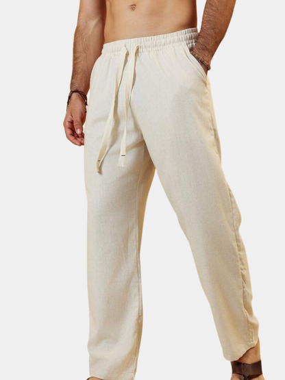 SIMONE  |  PANTALONI CROPPED IN LINO 