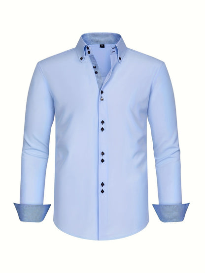 ALBERTO | CAMICIA ELEGANTE LEGGERA CON DETTAGLI A CONTRASTO