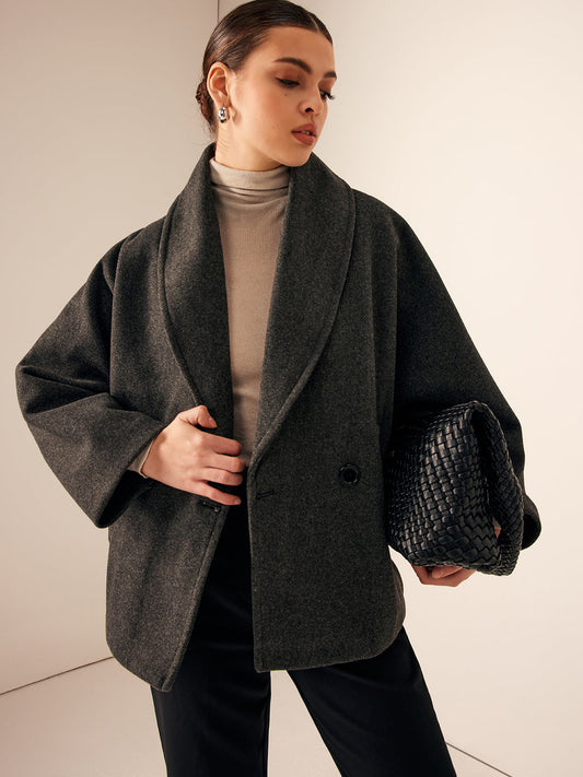 Manteau Ample en Tweed – Élégance et Poches Pratiques