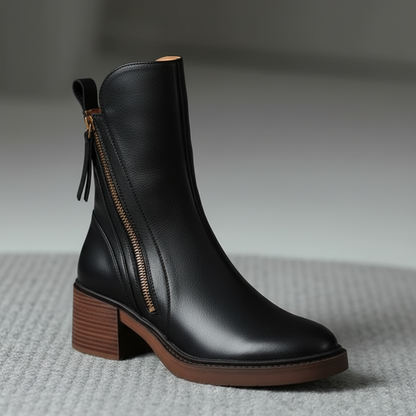 Valorine | Bottines en Cuir Noir