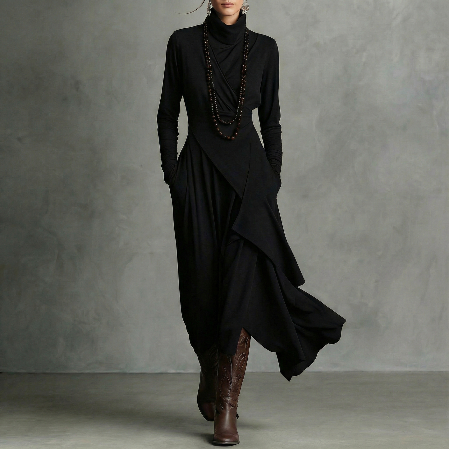 AVELINE™ | Robe longue asymétrique Boho-Elegance