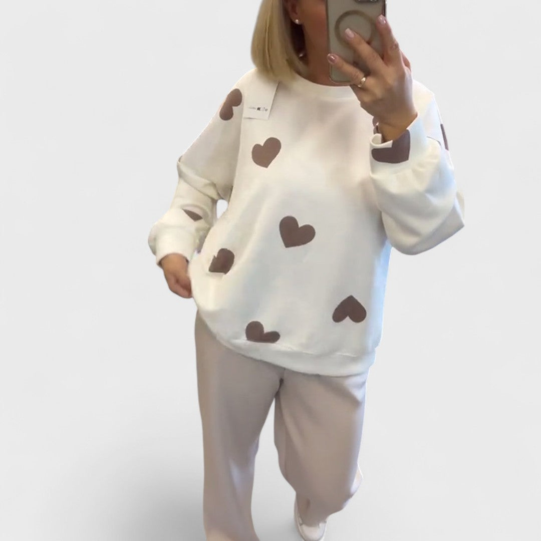 Mila - Maglione in misto cotone con cuori