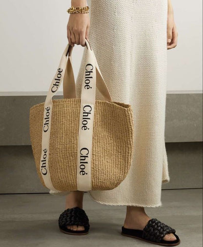 Le Panier "Céleste" — Cabas Tressé à Rubans