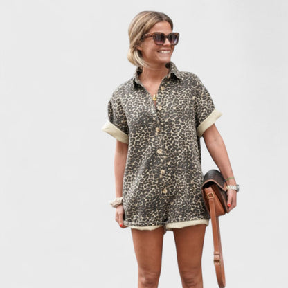 Nonette - Abito camicia con stampa leopardo