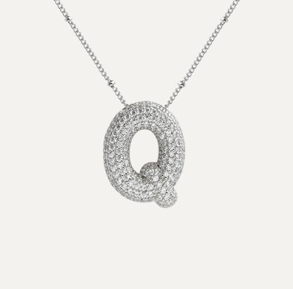 Savannah | Collana con Lettera a Bolla in Diamante