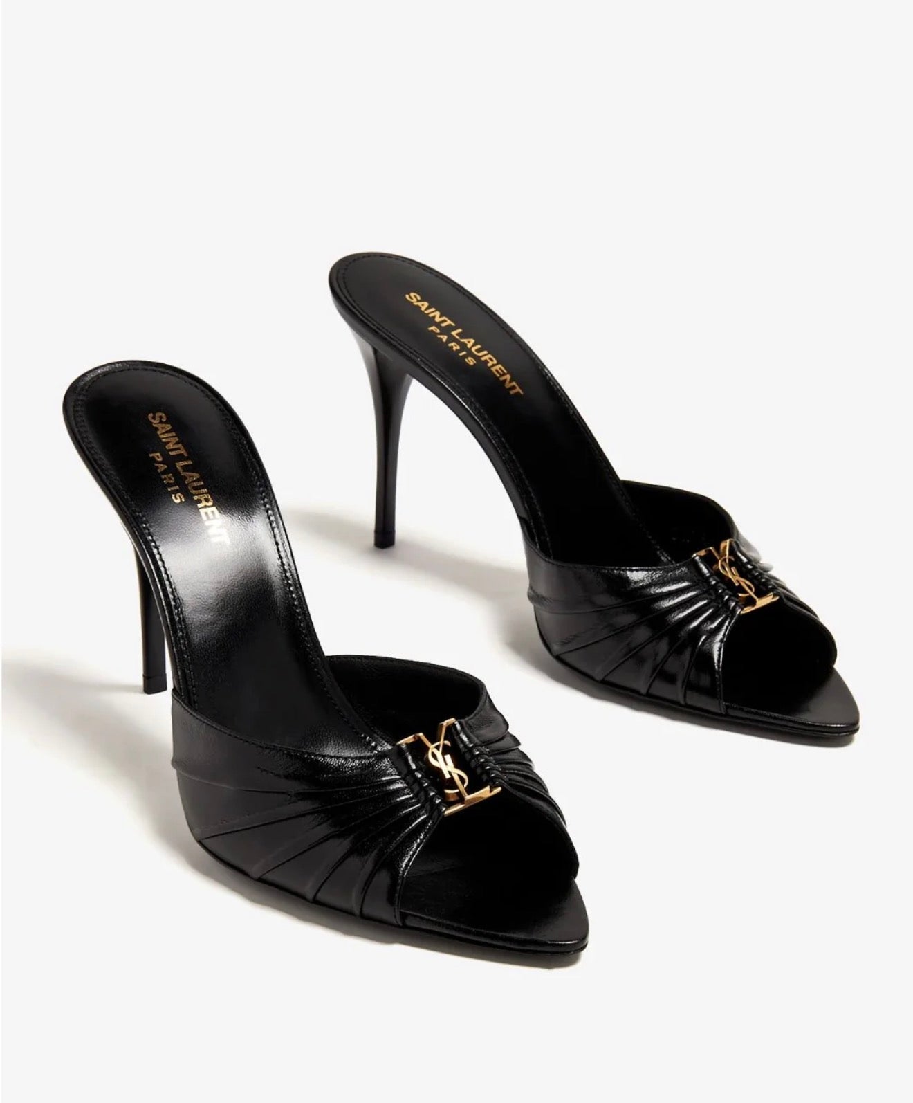 Mules "Vendôme" — Cuir Verni & Boucle Signature