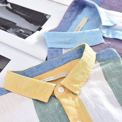 ANSELMO | CAMICIA DI LINO LEGGERA A RIGHE