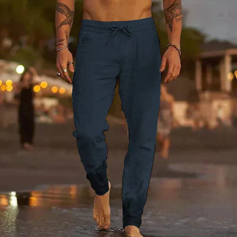 ROSSI ROMA | PANTALONI DA SPIAGGIA IN LINO
