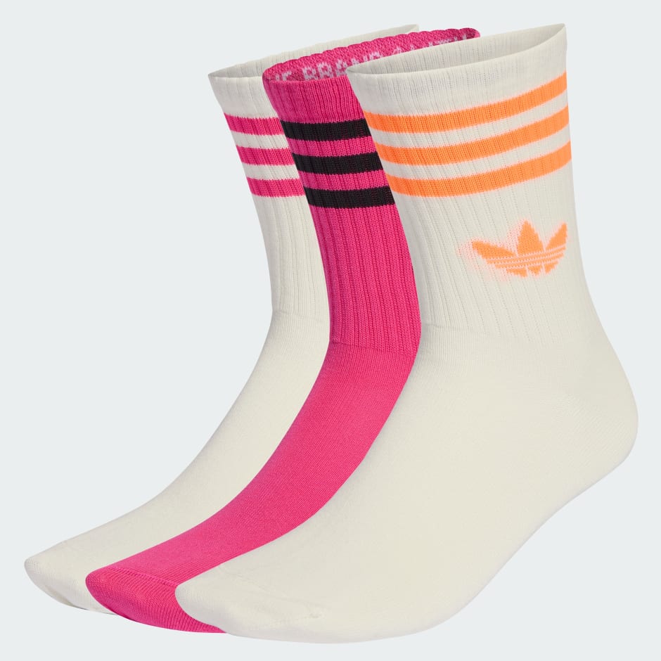 3-Stripe Mid-Calf Socks (3 pairs)