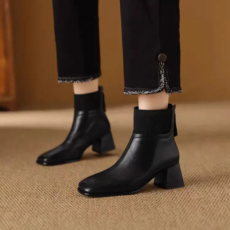 Klaudia | Bottines Hiver Élégantes à Talon Chunky