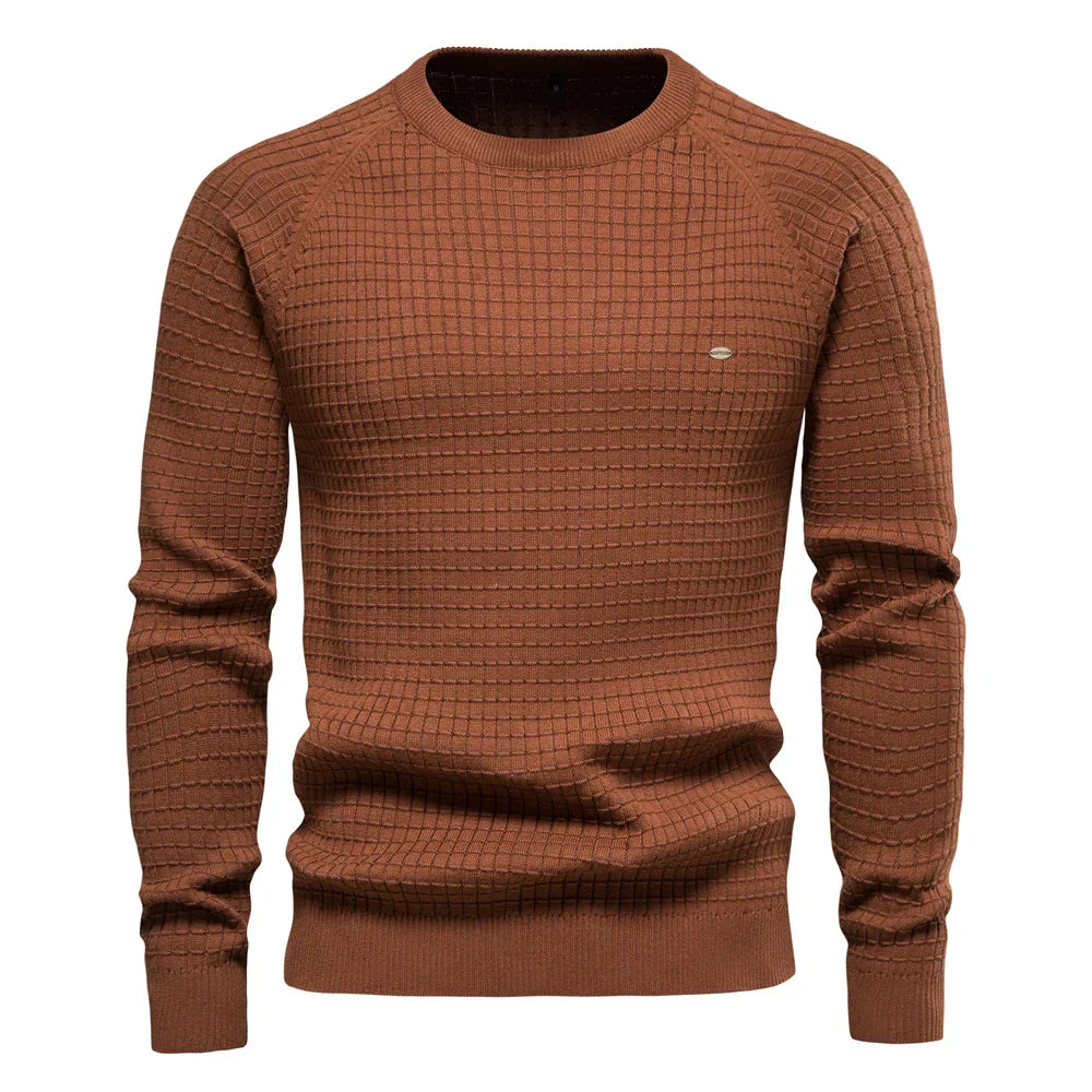 ROSSI ROMA™ | MAGLIONE DA UOMO CON MOTIVO A GRIGLIA