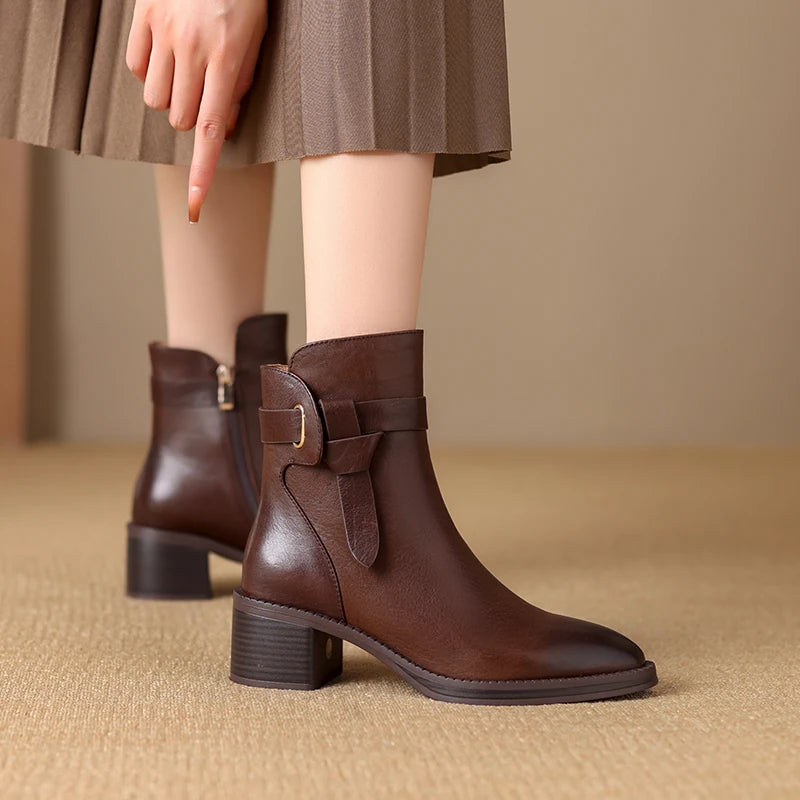 Helena | Bottines Élégantes en Cuir Femme