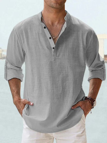 JOSHUA | CAMICIA A MANICA LUNGA IN COTONE-LINO