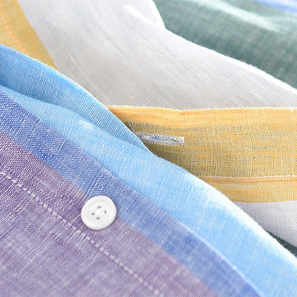 ANSELMO | CAMICIA DI LINO LEGGERA A RIGHE