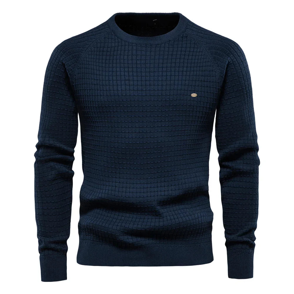 ROSSI ROMA™ | MAGLIONE DA UOMO CON MOTIVO A GRIGLIA