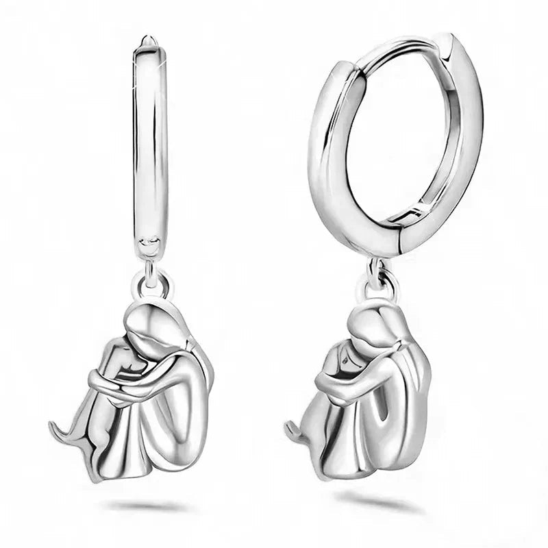 Ginny™ - Boucles d'Oreilles Charm Chien (Fermoir Rond)