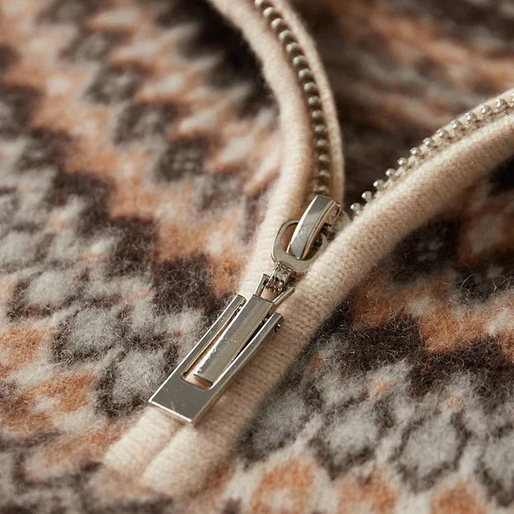 The Nordic Crest Half-Zip Knit Sweater
