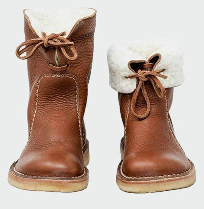 Bottes en Cuir Imperméable avec Laine
