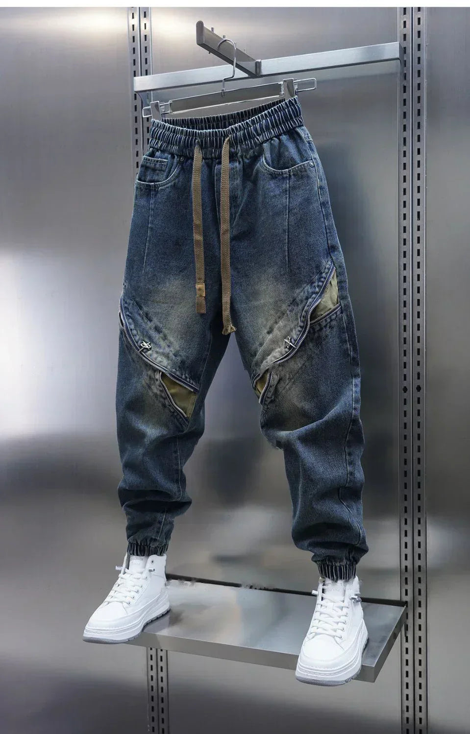 Laurent™ | Pantalon Baggy en Jean à Ceinture