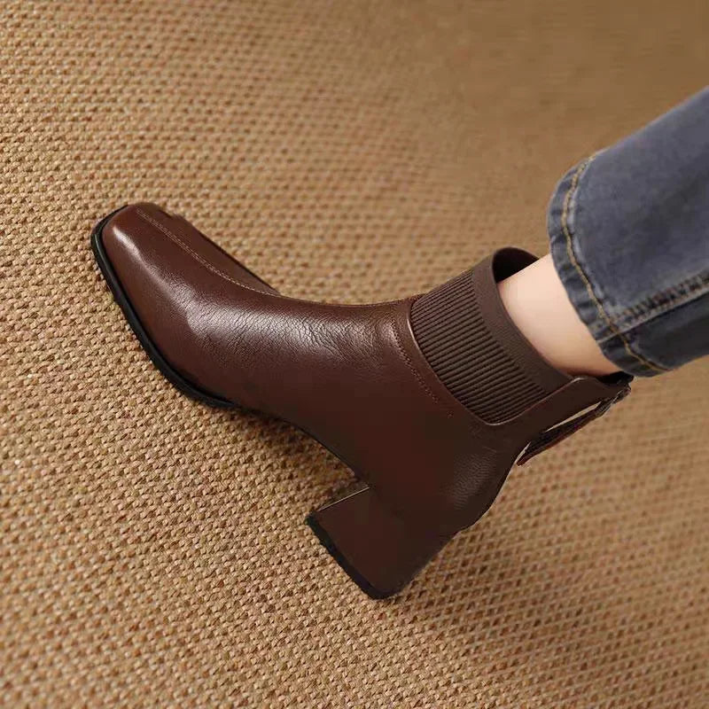 Klaudia | Bottines Hiver Élégantes à Talon Chunky