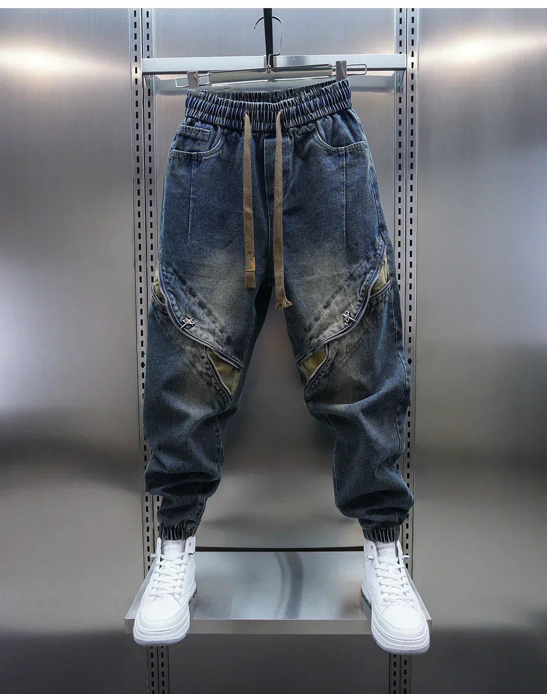 Laurent™ | Pantalon Baggy en Jean à Ceinture