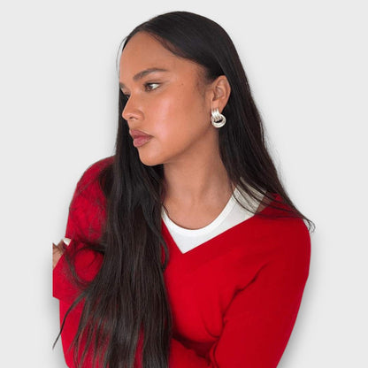 Nela – Orecchini a nodo filigrana in ottone dorato