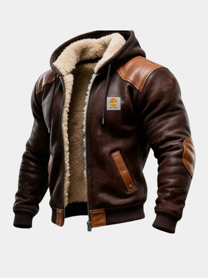 LUXSSE | VESTE VINTAGE EN DAIM AVEC CAPUCHE